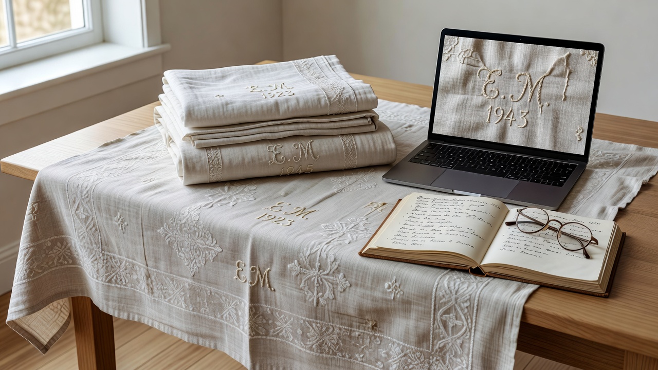 Tracing Family Histories Through Patterns in Old Linen Tablecloths and Bedding